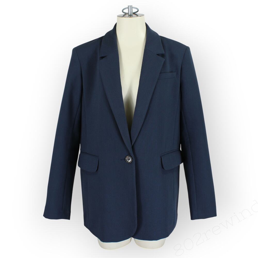 Medium Abercrombie&Fitch Classic Suiting Blazer NavyBlue Office Women